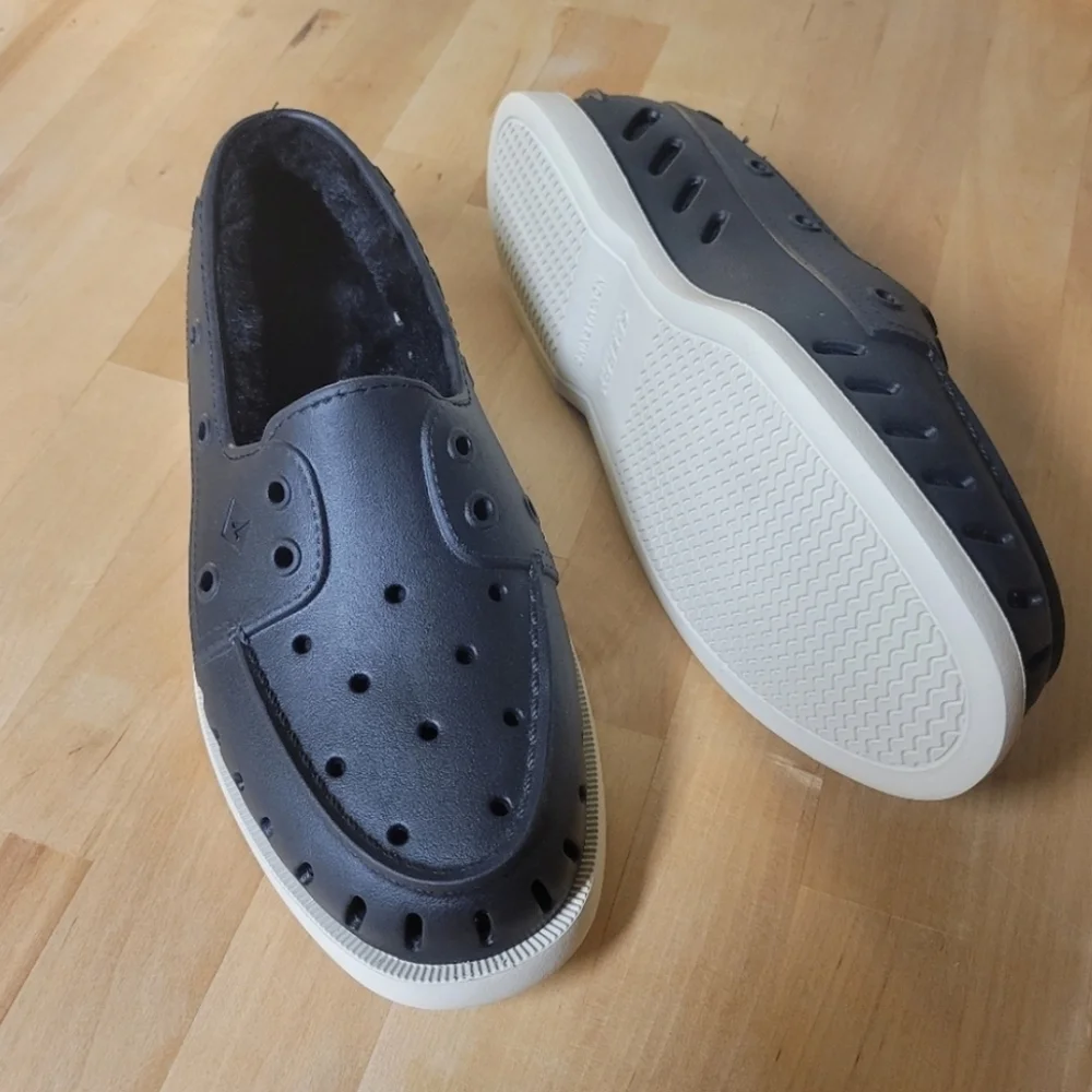 SPERRY | Men's Float Cozy Cut-Outs Slip On Black Shoes Size 7